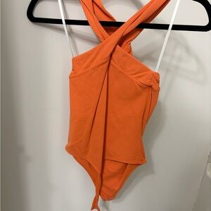 Aritzia/Babaton Vibrant Orange Bodysuit